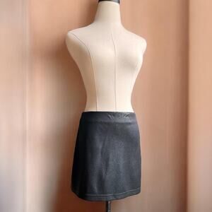 Vintage 90s Faux Leather Mini Skirt | 1990s Embossed Reptile Print A‑Line Cheer